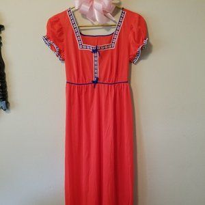 Vintage Red Lorraine Gown and Robe Set